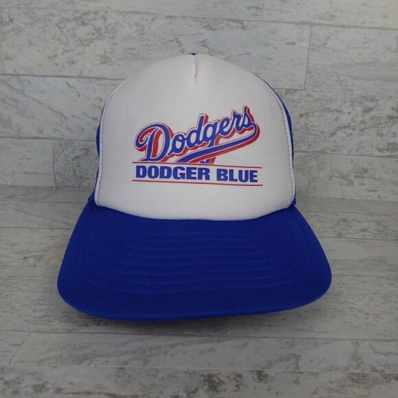 Vintage Los Angeles Dodgers Mesh Trucker Snapback Hat Cap Dodger Blue Baseball - Picture 2 of 7